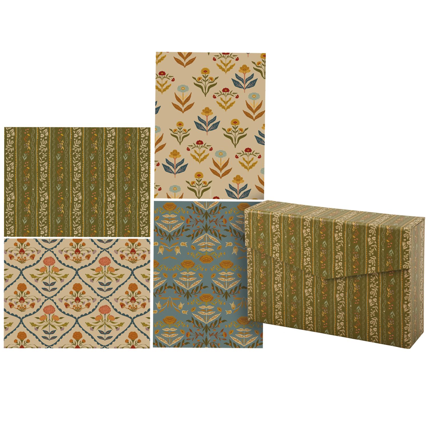 Fall Folk Floral Note Card Set | Primitives by Kathy