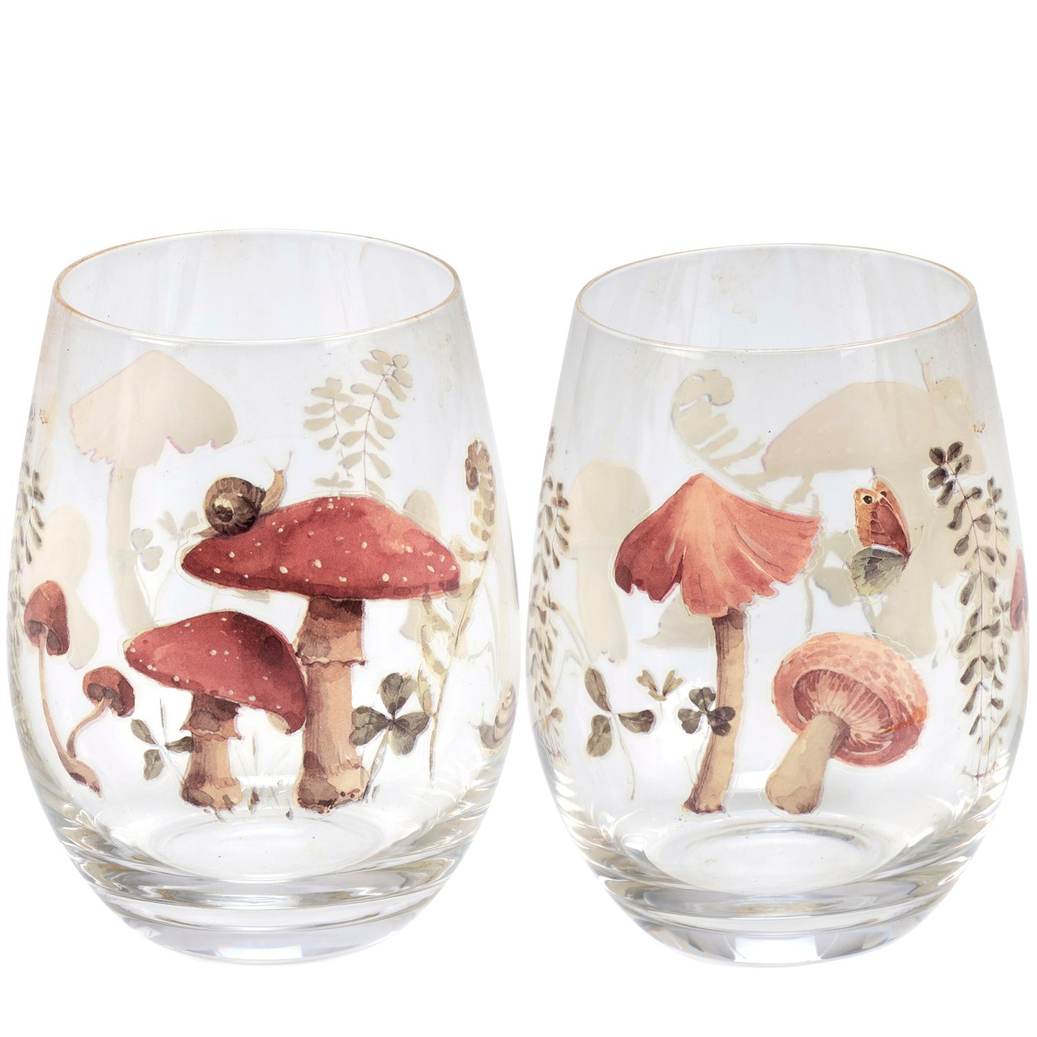 Mushroom Study Wine Glass | Primitives by Kathy