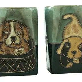 Mara Stoneware Playful Pups Square Mug