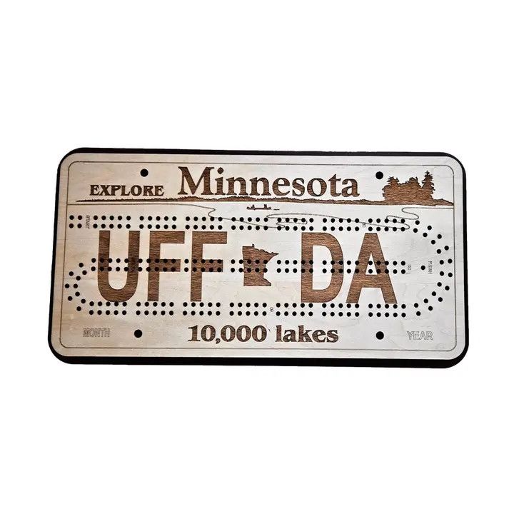 Minnesota License Plate 2 Track Cribbage Board