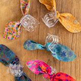 Mini Hair Claw Clips, Set of 5 - Bright Multicolored