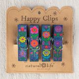 Happy Clips, Set of 4 - Folk Flower
