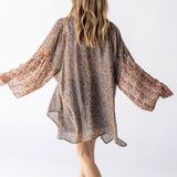 Sierra Kimono - Mustard Pink Floral, Size: S/M