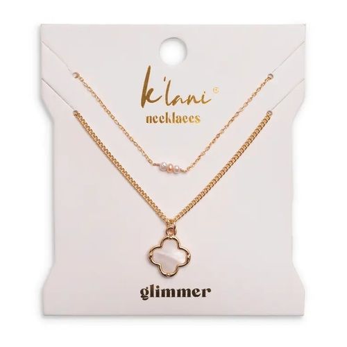 "Glimmer" Gold with Pearl Necklace Set