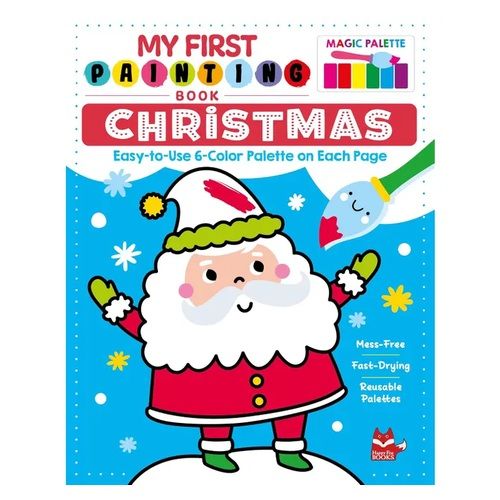 My First Painting Book: Christmas - 6-Color Palette Per Page