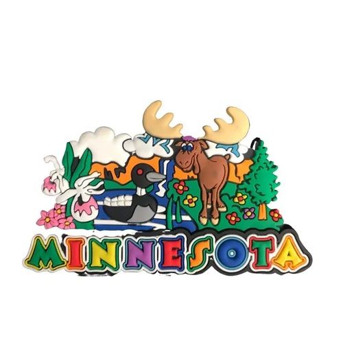 Moose &amp; Loon Minnesota Magnet