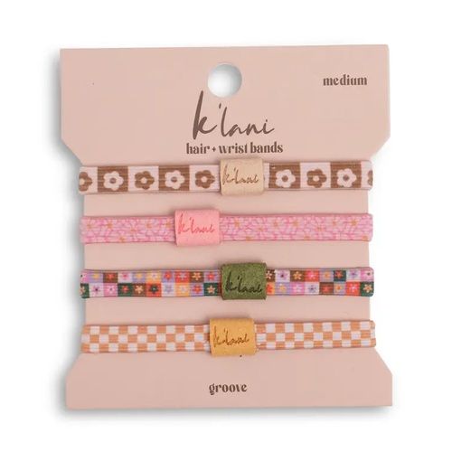 "Groove" Fun Floral Hair + Wrist Bands - Medium