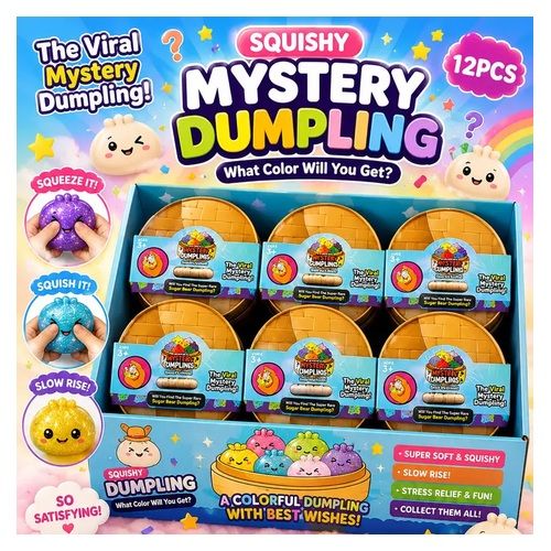 Glitter Squishy Bun Mystery Blind Pack –Assorted Stress Toys