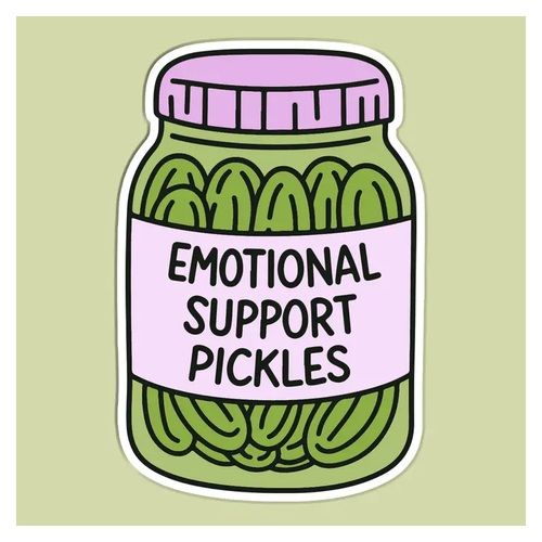 Funny Sticker Decal – Emotional Support Pickles