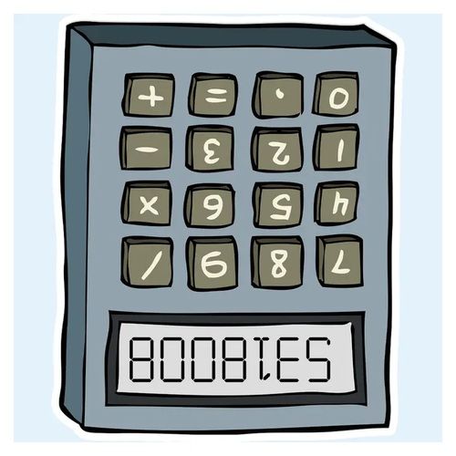 Boobies Calculator Sticker Decal