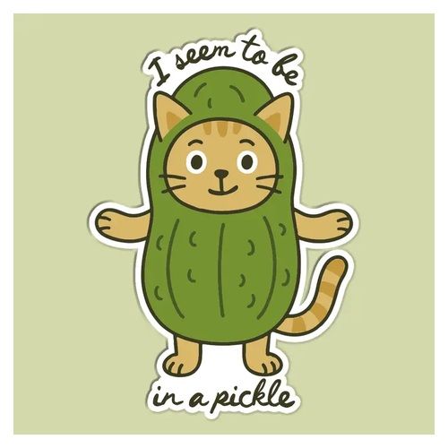 Funny Cat Sticker Decal – I Seem to Be in a Pickle