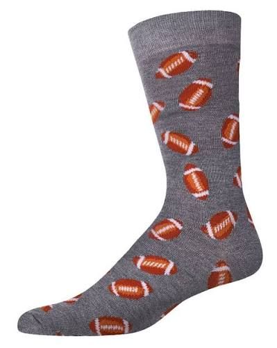 Football Toss Bamboo Men's Crew | Med Gray Heather | 10-13