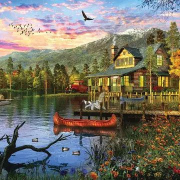 Sunset Cabin - 500 Piece Jigsaw Puzzle