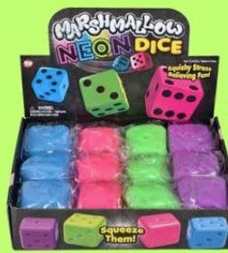Neon Marshmallow Dice - 2"