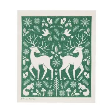 Swedish Dishcloth - MK Deer - Green