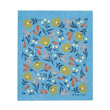 Swedish Dishcloth - MK Mayflowers Blue