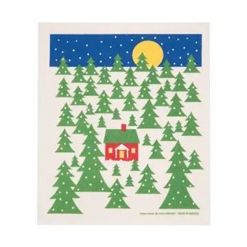 Swedish Dishcloth - House in Forest