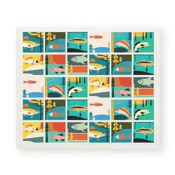 Swedish Dishcloth | Fish Collage