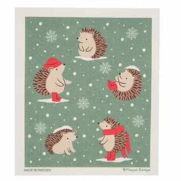 Swedish Dishcloth - MK Holiday Hedgehogs