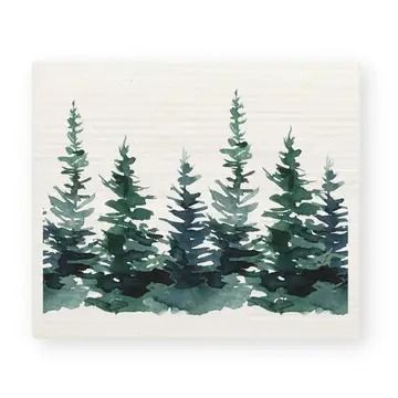 Swedish Dishcloth | Watercolor Pines