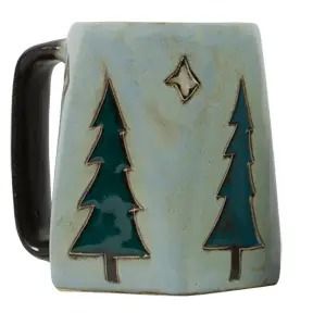 Mara Stoneware Pine Trees Square Mug
