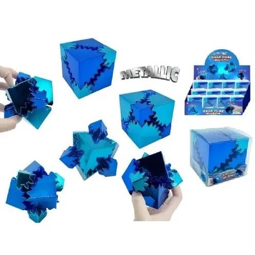 Mesmerizing Metallic Gear Cube Fidget Toy
