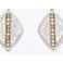 Earrings - Brushed Silver w Gold Bead