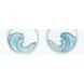 Earrings - Silver Wave w Blue Inlay
