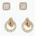 Earrings - Duo with CZs and Gol