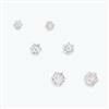 Earrings - Trio of CZs Set in Silver