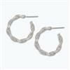 Earrings - Twisted Silver Hoops
