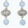 Earrings - Blue+Silver Filigree Dangl