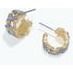 Earrings - GD Hoop w Blue Crystals