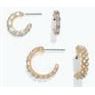 Earrings - Crystal + Pearl Hoop DUO