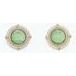 Earrings - Pearl Circle w Sage Inlay