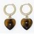 Earrings - Heart in Tiger Eye Stone