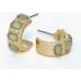 Earrings - Faceted Sage Green in Gold