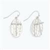 Earrings - Hammered Silver with Cross