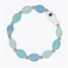 Bracelet - White Fish w Aqua Beads