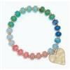 Bracelet - Colorful Beads + Gold Hear