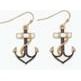 Earrings - Anchor White Navy Enamel