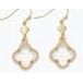 Earrings - Gold Crystal Clover Drop