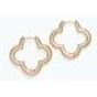 Earrings - Gold Clover Hoops