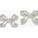 Earrings - Silver Bow w Tiny Pearls