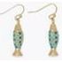 Earrings - Gold Fish w Blue Scales