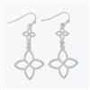 Earrings - Textured Double Drop Silve