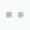Earrings - Silver Twists with Crystal