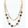 Necklace - Brown+Gold Bead Layers