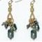 Earrings - Green Bead Cluster in Gold