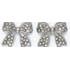 Earrings - Silver &amp; Crystal Ribbon Bo